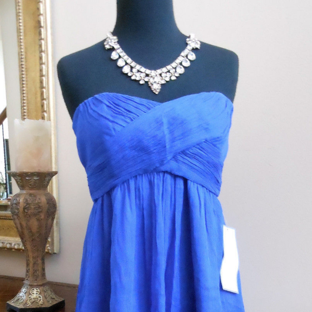 J CREW NWT Strapless Silk Chiffon Taryn Short Dress - Picture 2 of 7